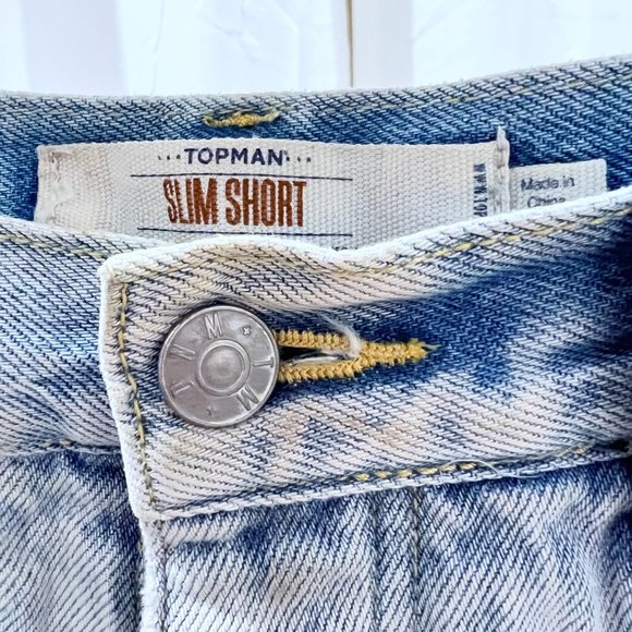 Topman Distressed Denim Slim Short - Picture 5 of 8
